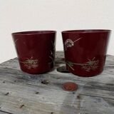 Pair of vintage Asian patterned flowerpots from the 1980s