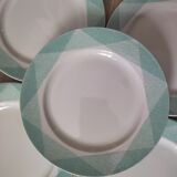 6 retro dessert plates in earthenware