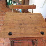 Industrial style oak and metal school desk