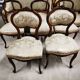 Two-seater bench + two simple armchairs + five Louis XV chairs to be reupholstered