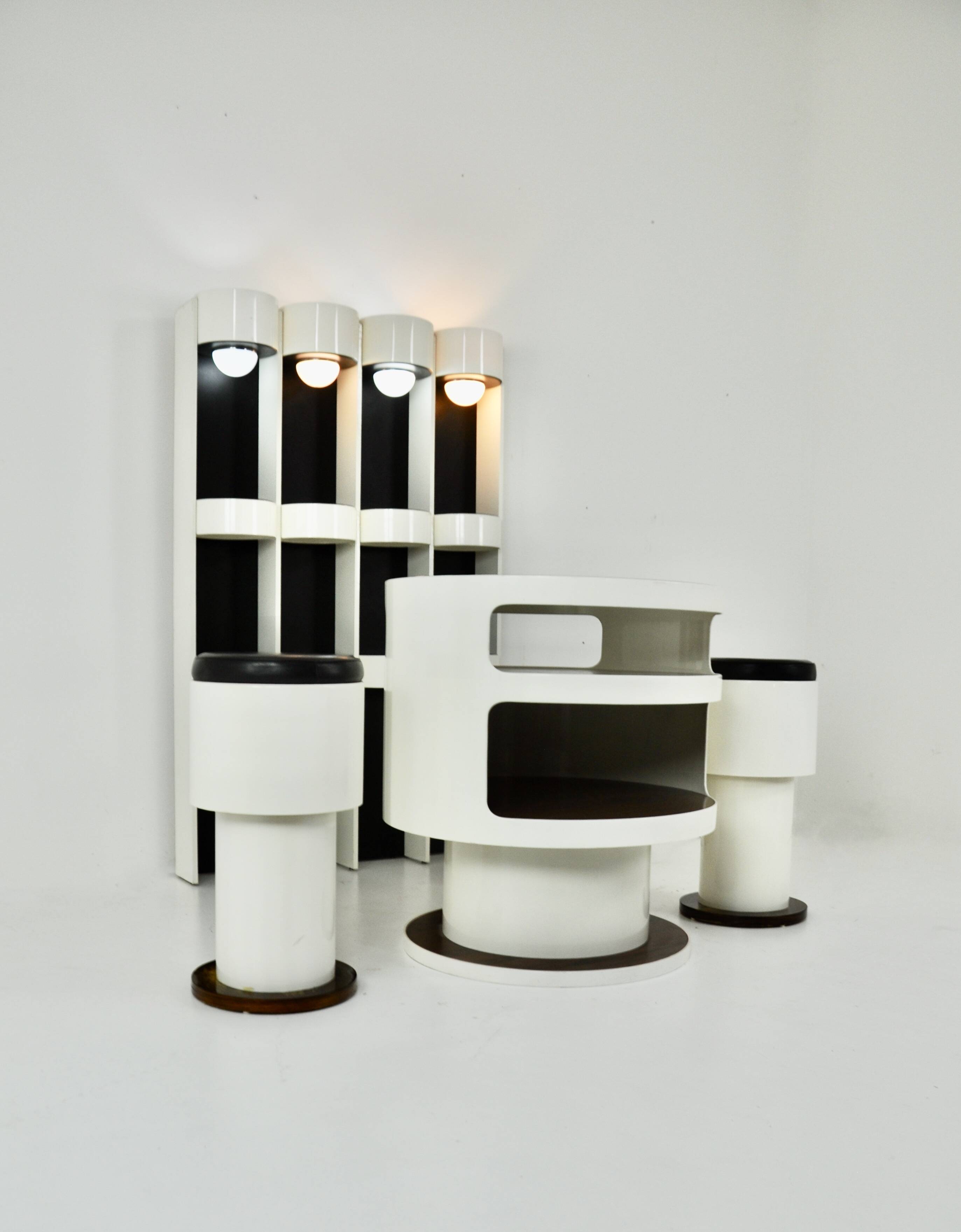 Joe Colombo style bar set, 1960s