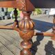 1910s Jacobean style solid oak extending drawer dining table