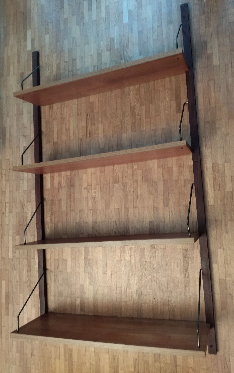 Teak wall shelf