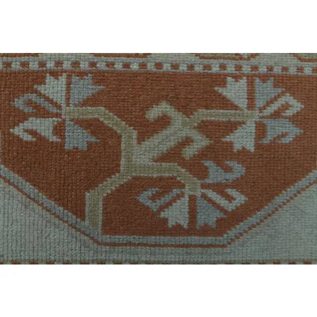 1970s Vintage Turkish Handmade Wool & Cotton Orange Area Rug 254x358