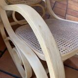 Rocking chair with cane seat and backrest
