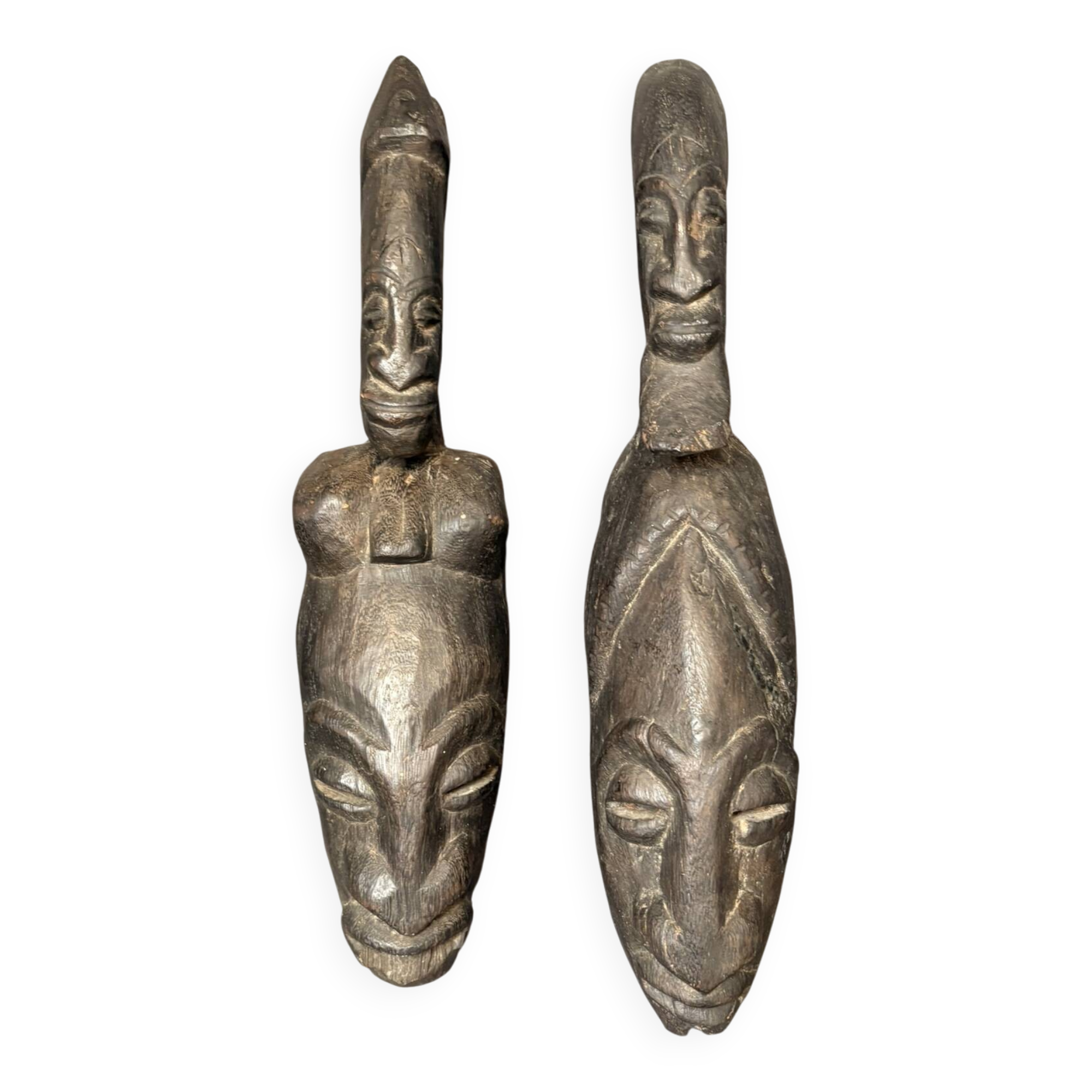 Ancient Pair Mask Helmet Dogon Bambara Mali Ceremony Ritual