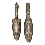 Ancient Pair Mask Helmet Dogon Bambara Mali Ceremony Ritual