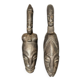 Ancient Pair Mask Helmet Dogon Bambara Mali Ceremony Ritual