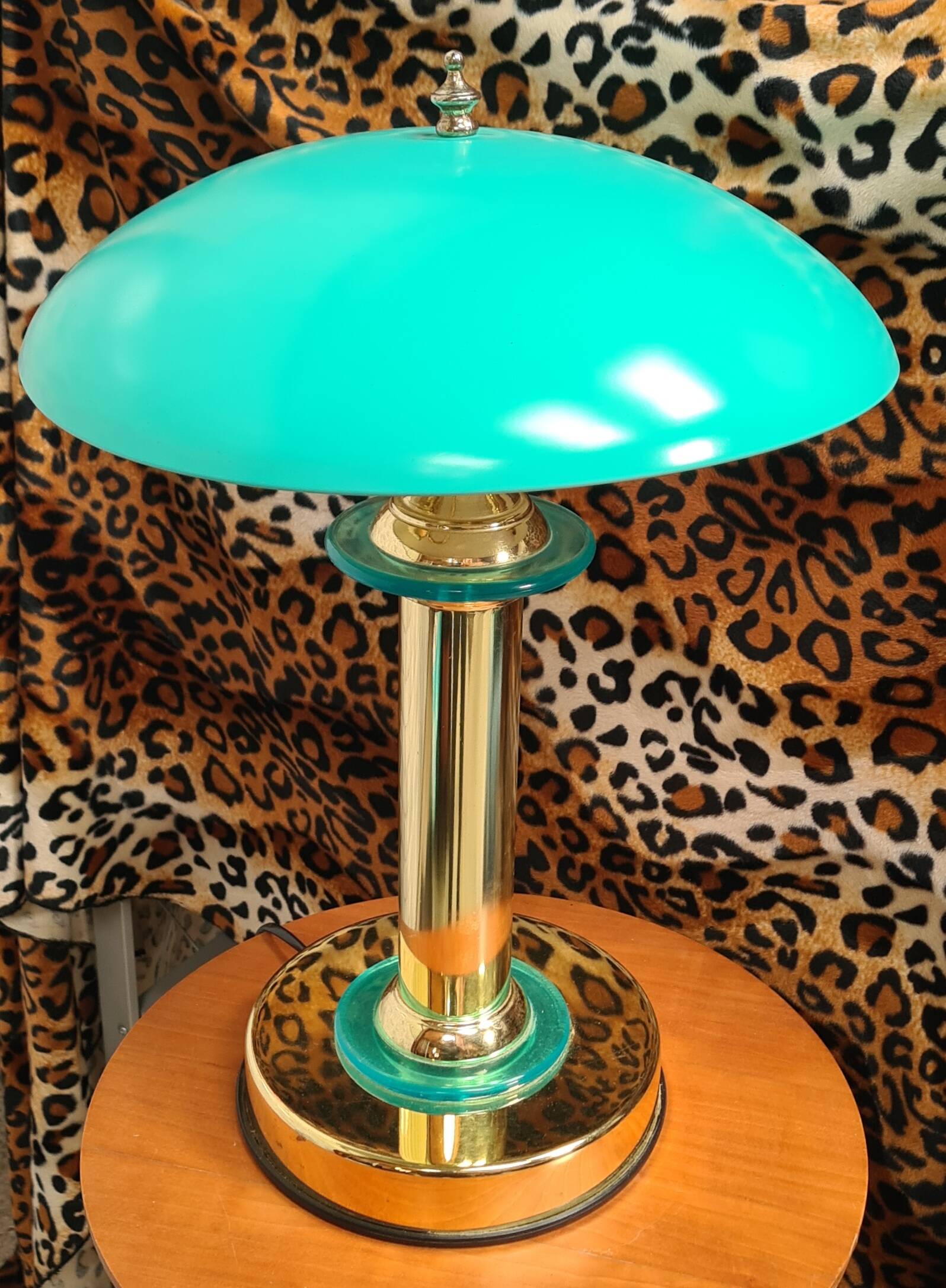turquoise chrome gold lamp 1980, very beautiful 43x32 good general condition and normal wear