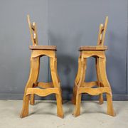Vintage brutalist bar stools, set of 4 - 1960s
