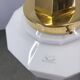 Art Deco Brass Pendant with Geometric Opaline Glass, Czechoslovakia 1930s