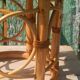 Vintage decorative support in bamboo and rattan