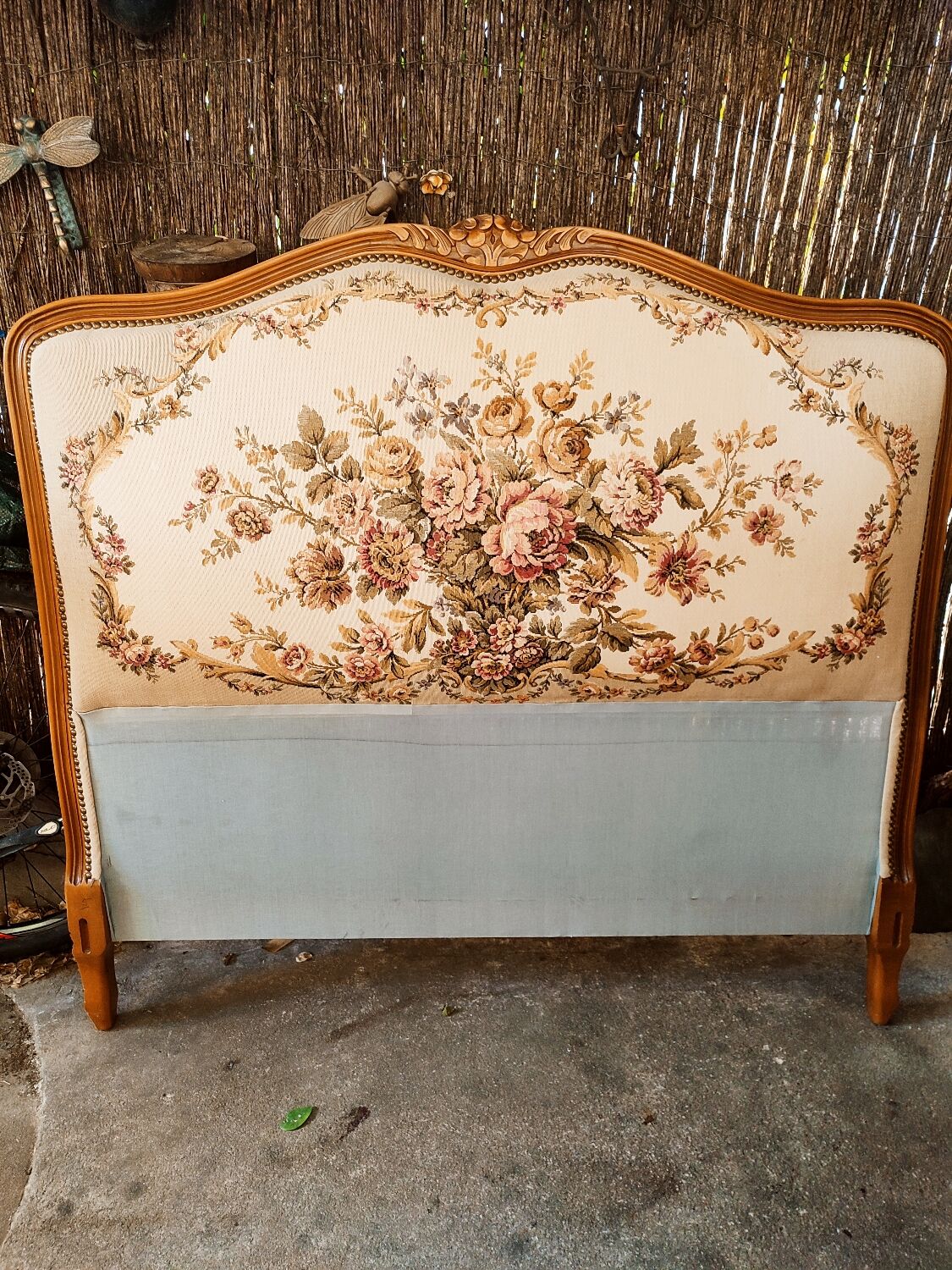 Bohemian headboard with tapestry