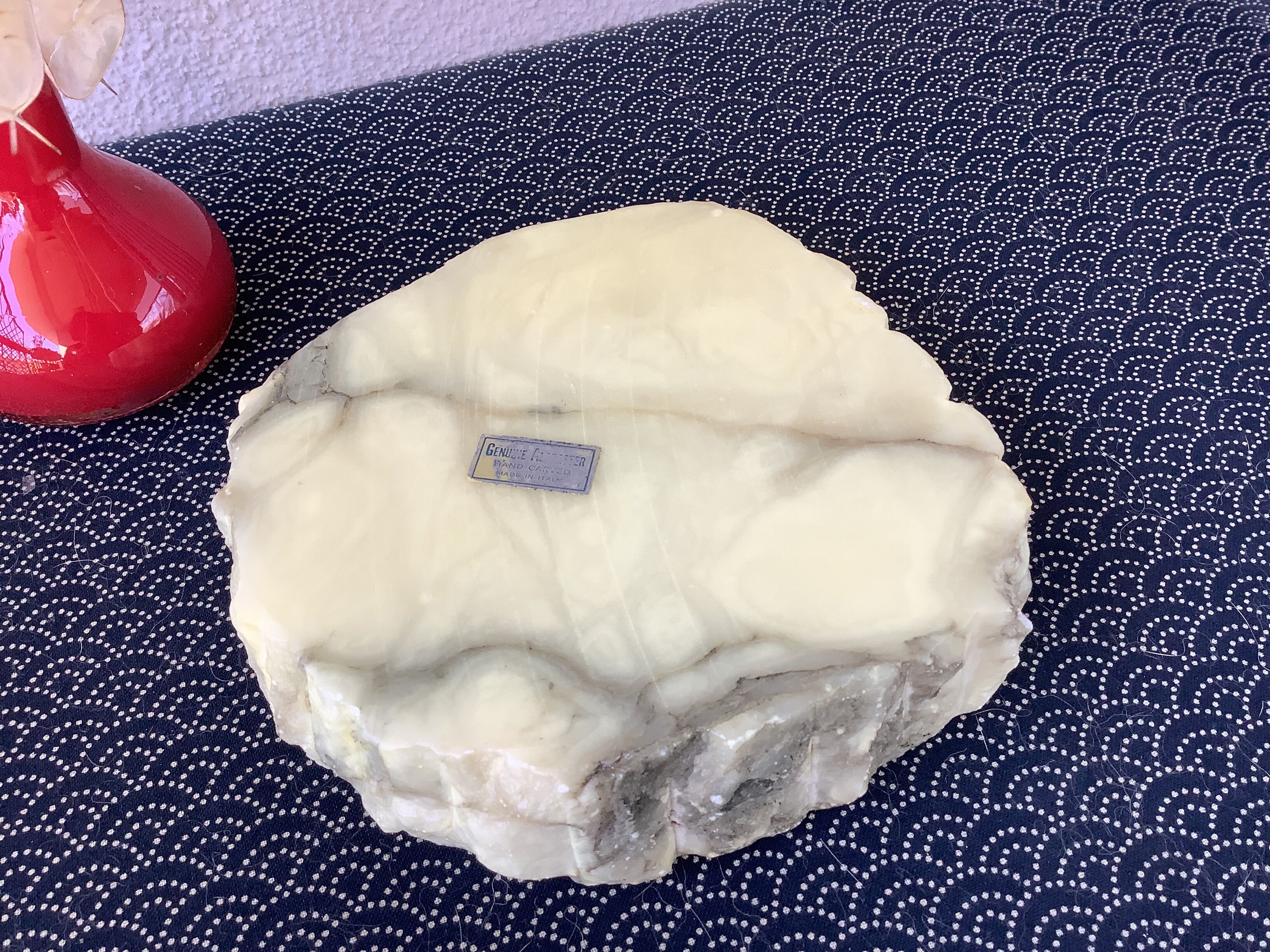 Brutalist alabaster ashtray Alabaster Italy - Romano Bianchi