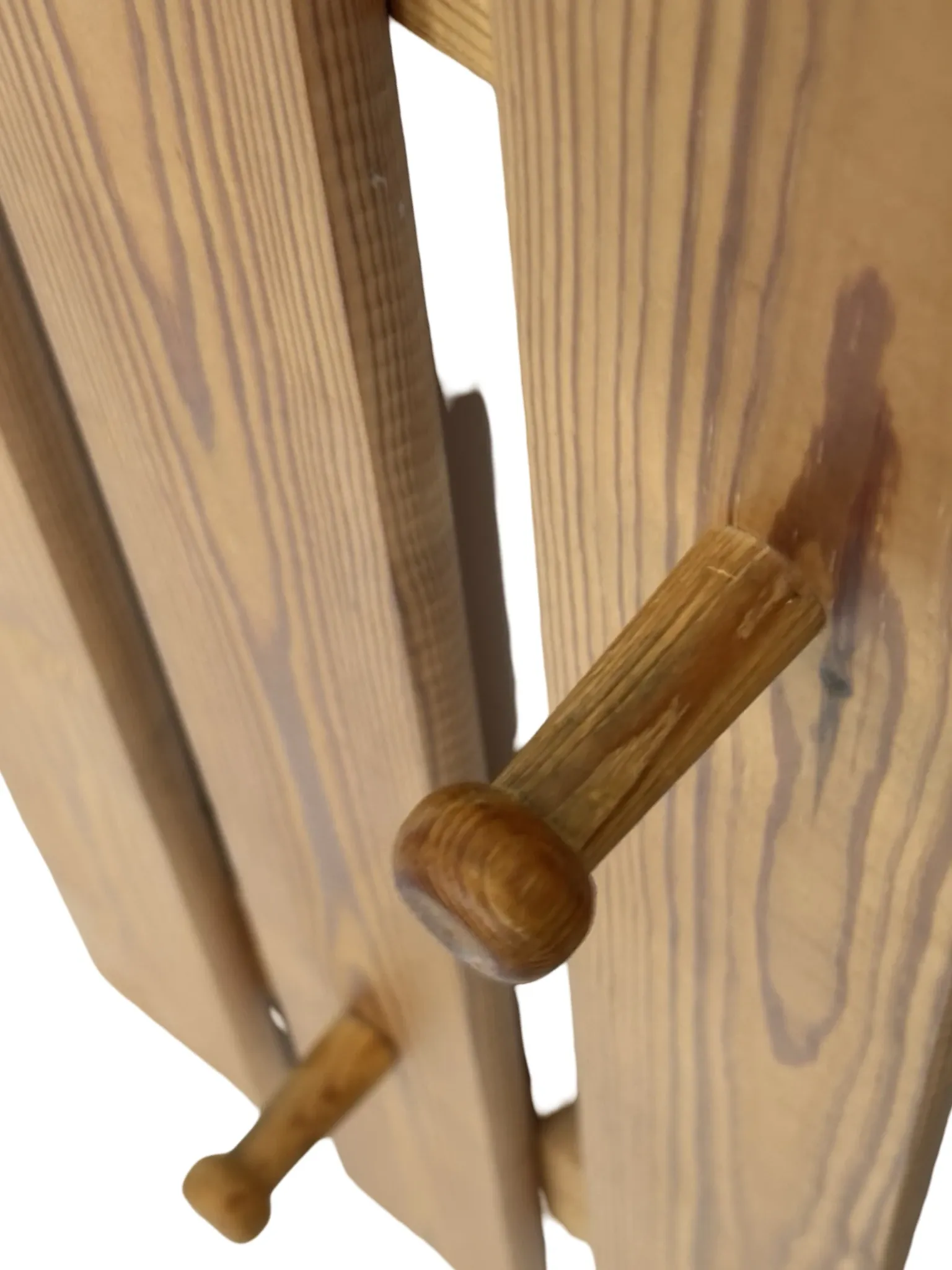 Vintage pine coat rack, 1970s minimalist design