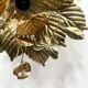 Vintage gold leaf metal flower wall light Florentine wall sconce