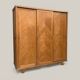 Armoire parisienne penderie porte coulissante chêne brut massif 1960