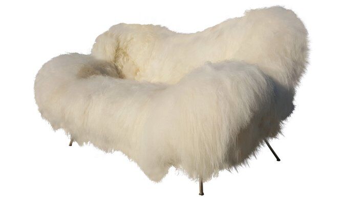 Sheepskin sofa by Fritz Neth, 1950