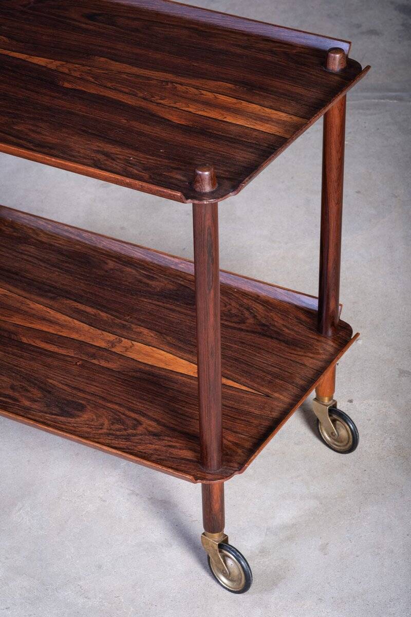 Vintage Bar Cart in Rosewood by Poul Hundevad, 1960s