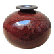 Ancien Vase Boule Signé en Céramique Finition Laqué
