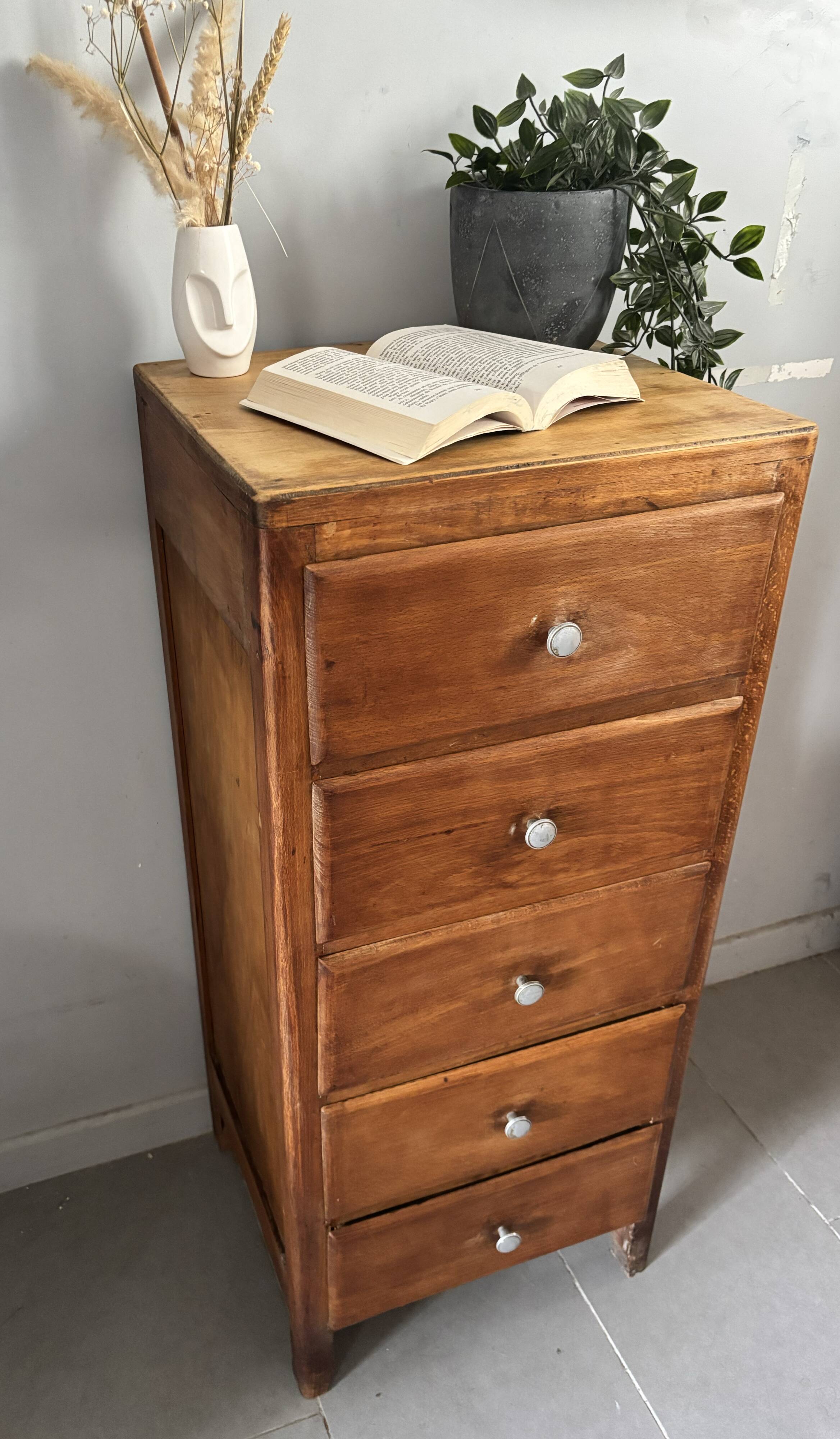 Vintage 1960s oak chest of drawers