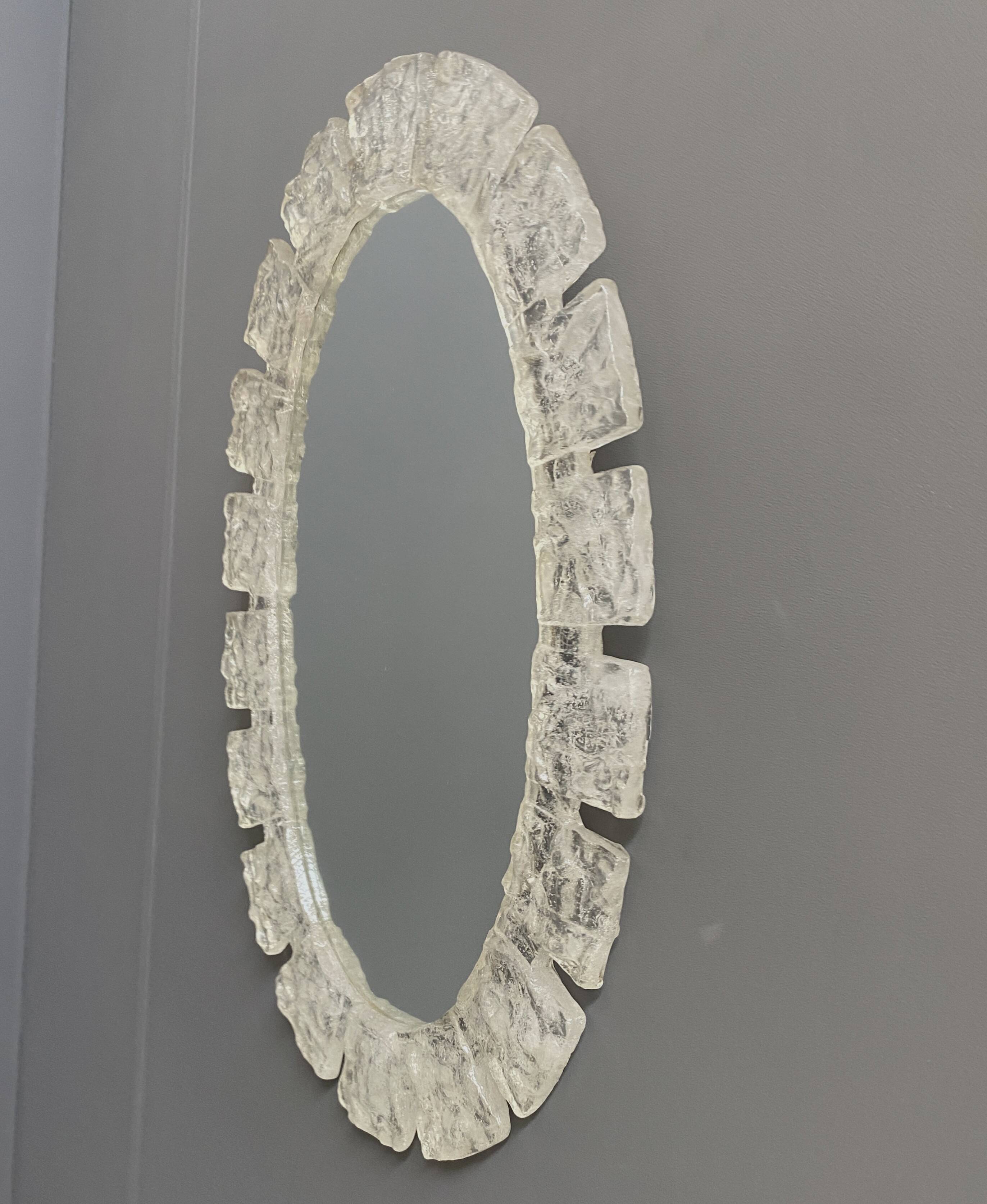 Large Oval Ice mirror by Egon Hillebrand 1970s