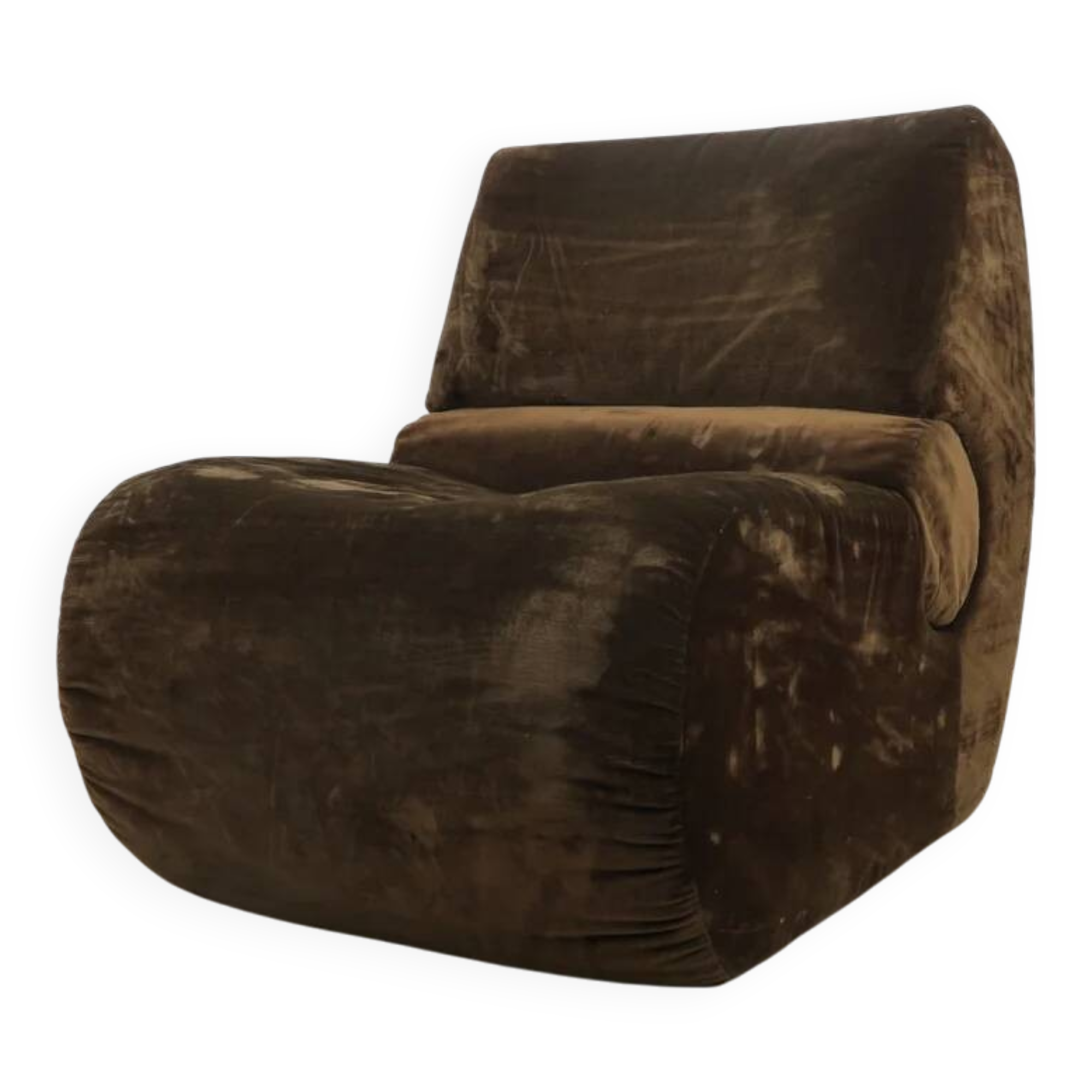 Italian velvet lounge chair, 1970s