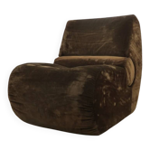 Italian velvet lounge chair, 1970s