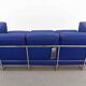 Cassina LC2 3seat Sofa by Charlotte Perriand, Le Corbusier and Pierre Jeanneret in blue fabrics
