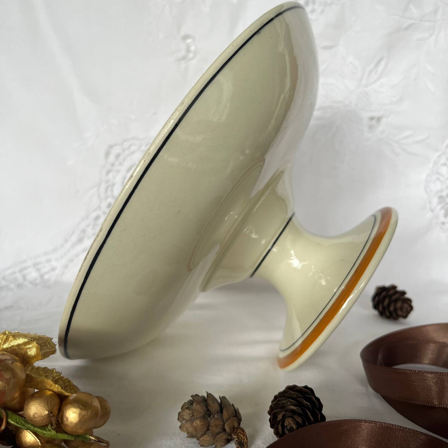 2 Creil and Montereau compote dishes