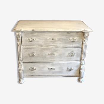 Antique chest of drawers 19th patinated