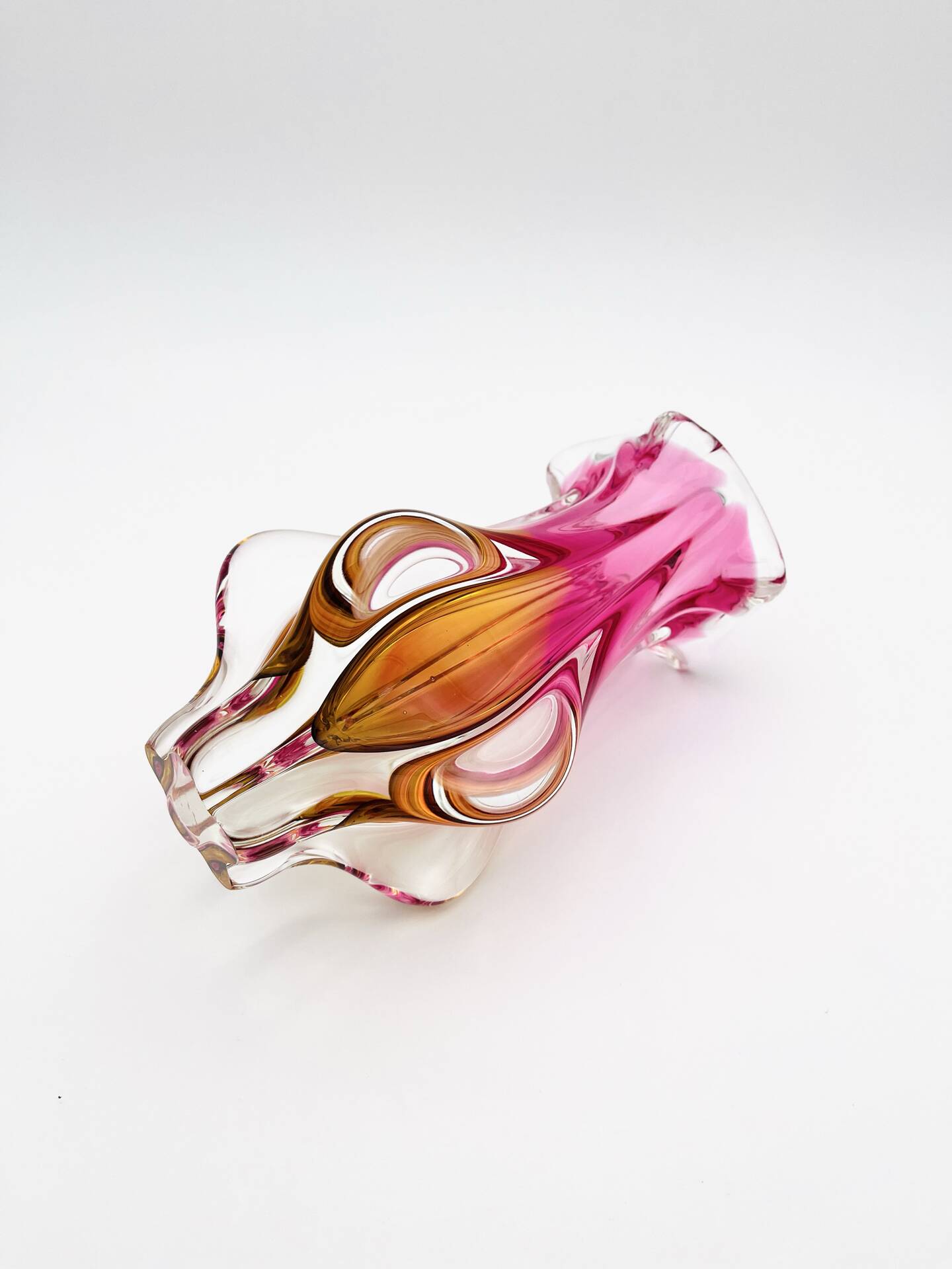 Organic Vase - Sommerso - Josef Hospodka - Bohemian Crystal - Circa 60