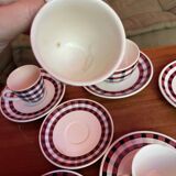 Set of coffee/tea cups and small vintage tile bowls Villeroy & Boch