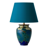 Art Deco Ceramic Table Lamp by PZH Gouda, 1928, with New Dupion Silk Shade