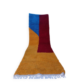 Handmade traditional pure wool carpet for the hallway, size 75x300 cm.