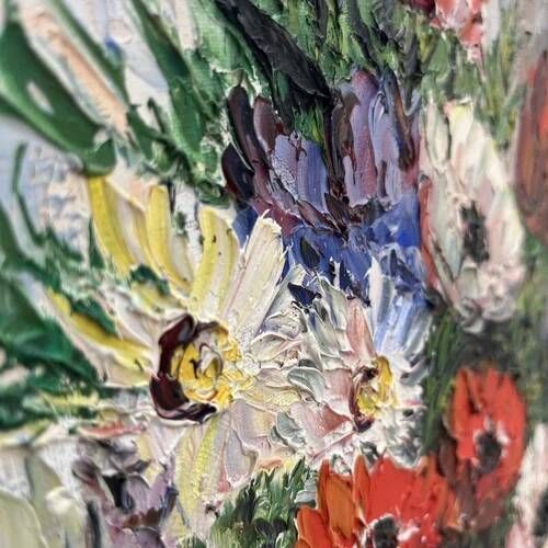Original Antique Bouquet Flowers Oil Painting, Perfect Painting, Framed, Signed