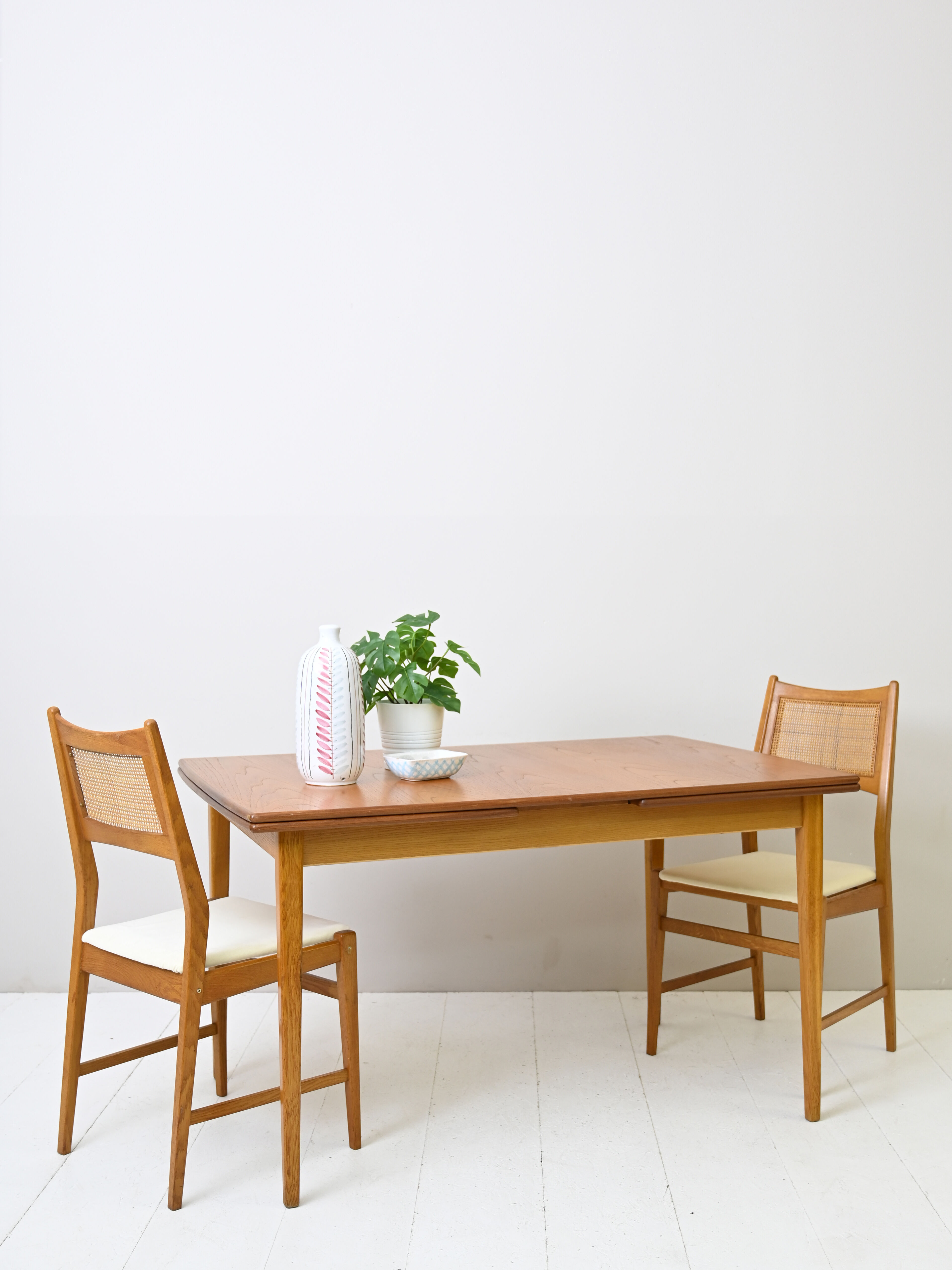 1960s Scandinavian rectangular extendable teak table