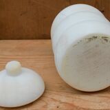 Old white marble pot