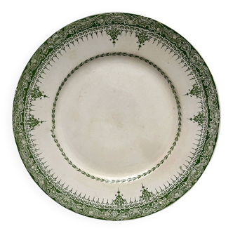 Iron earthenware flat plate "Ariane" Onnaing earthenware