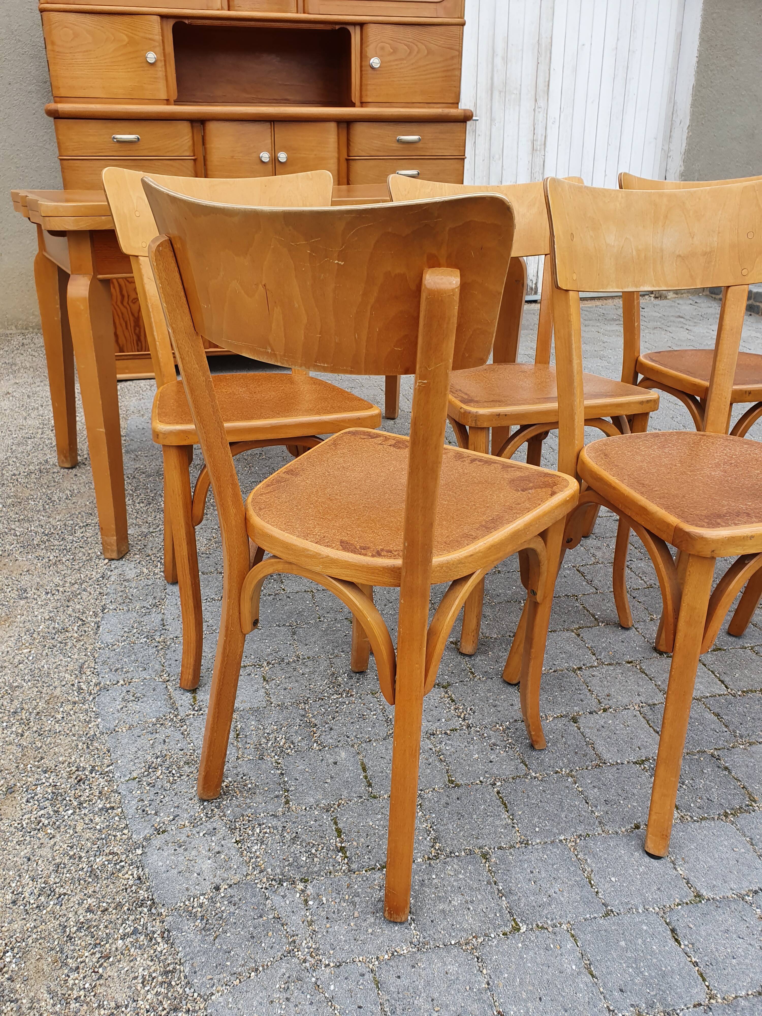 Serie 6 chairs baumann bistro kitchen vintage bar