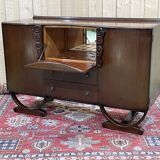 English art deco oak bar