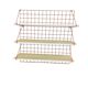 Vintage orange-red multi-level wall shelf with grid
