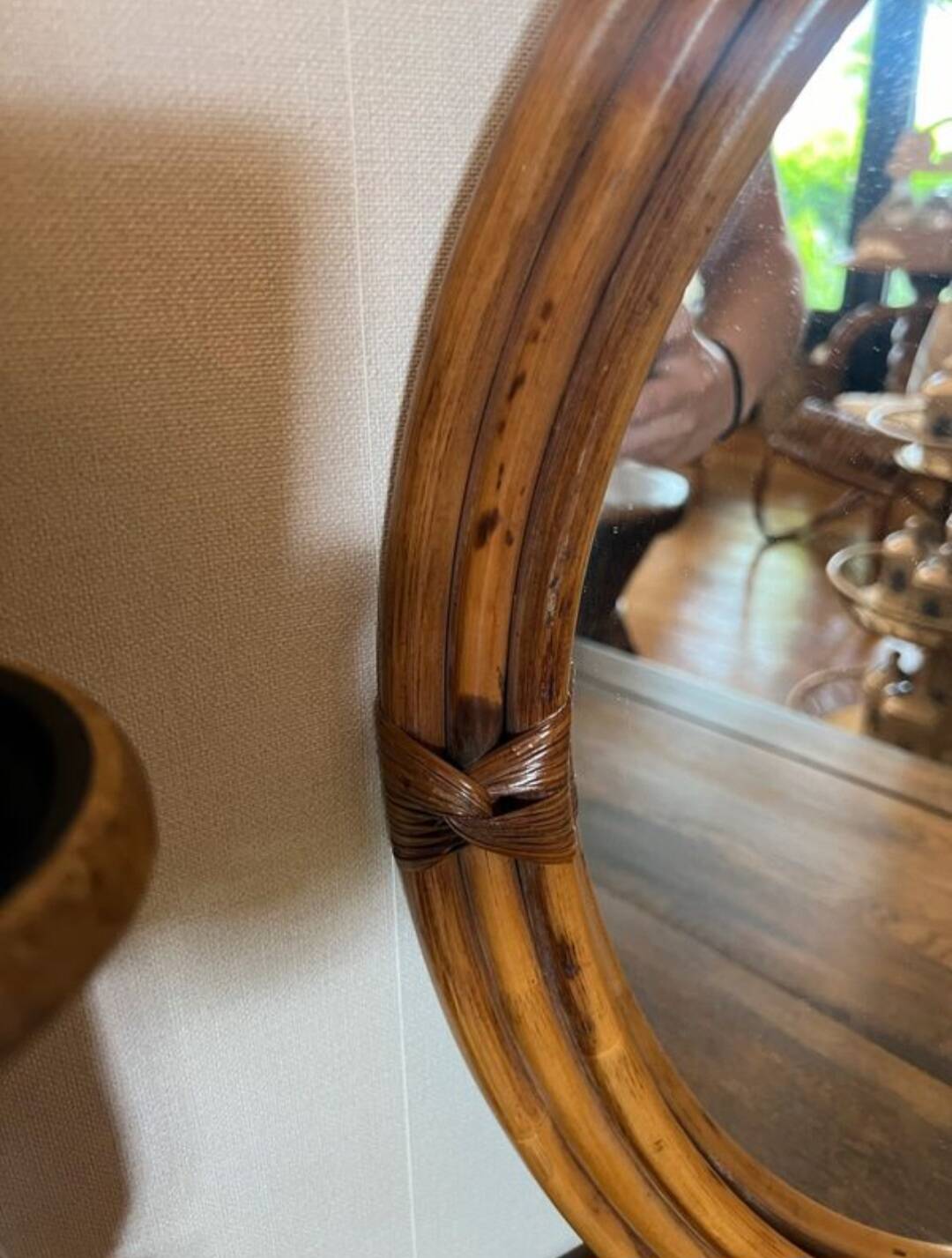 Vintage bamboo mirror