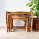 Vintage trundle tables in bamboo and rattan