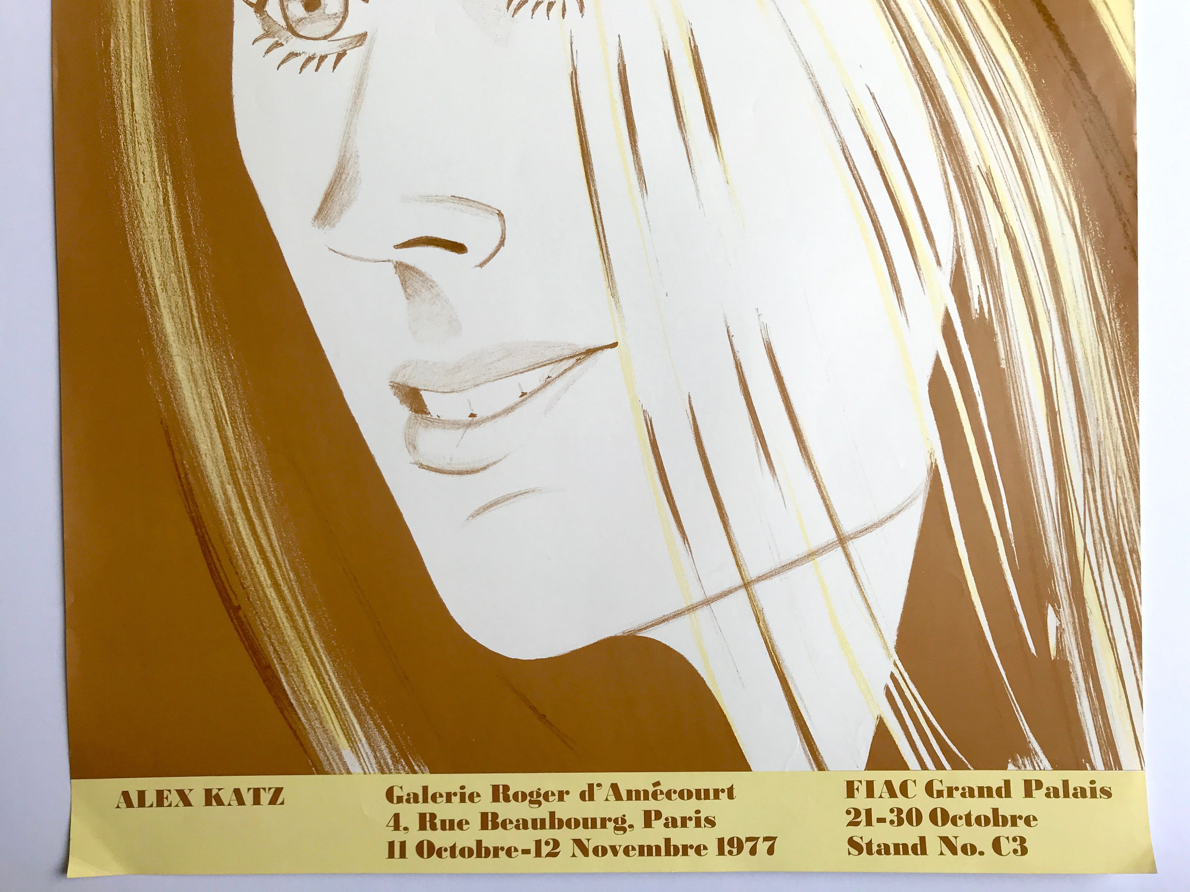 Original lithograph poster by Alex Katz, Galerie Roger d'Amécourt / FIAC, 1977