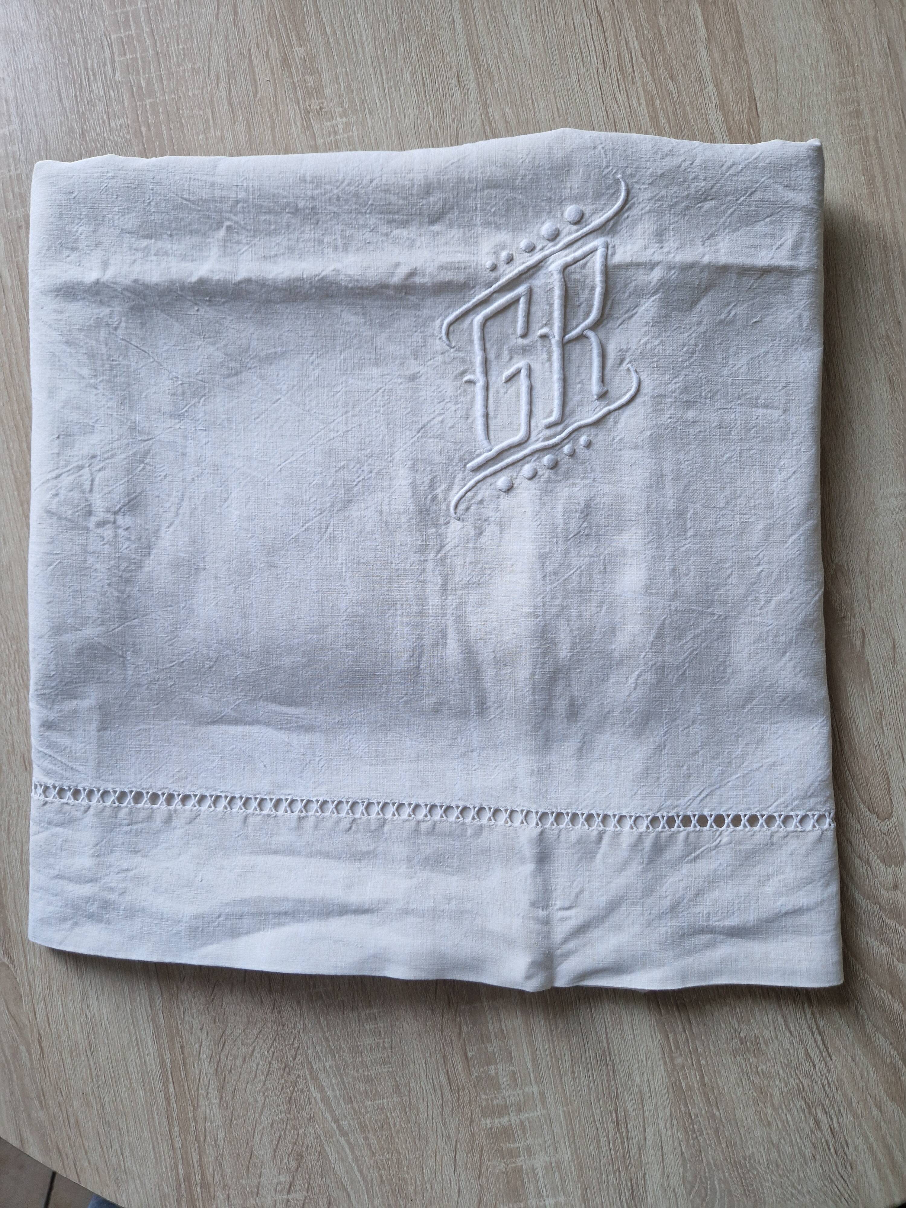 Old French fabric in cotton and linen