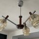Lustre scandinave années 60 en teck et métal chromé