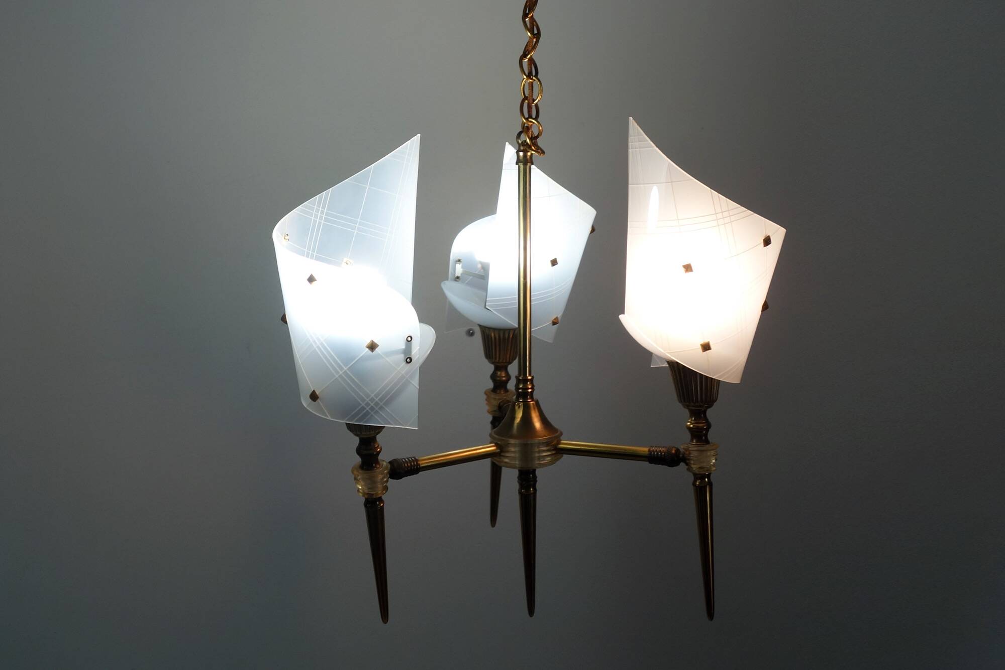Lustre vintage rockabilly 3 feux années 50