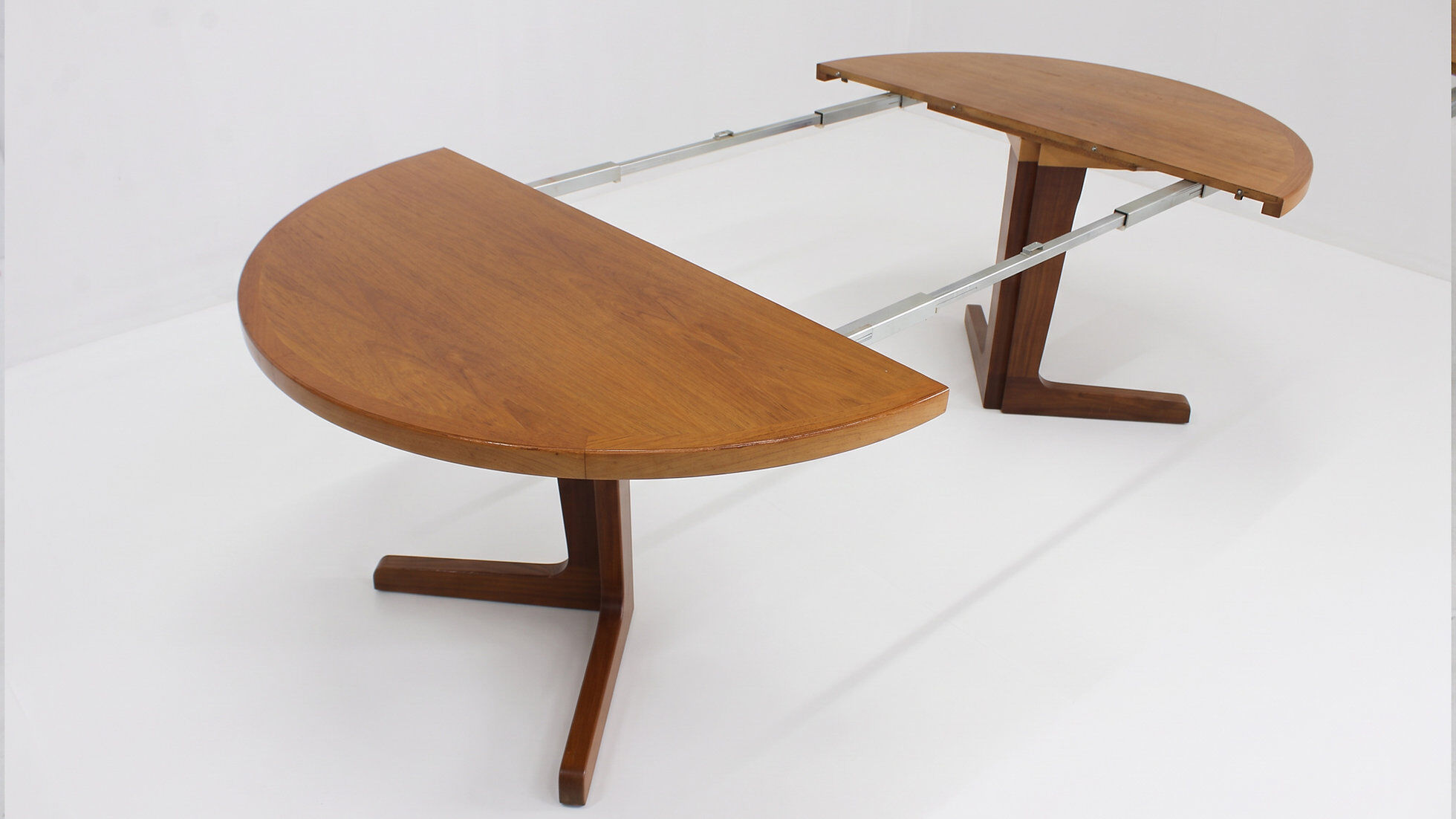 Vintage Danish round extendable dining table 1960s