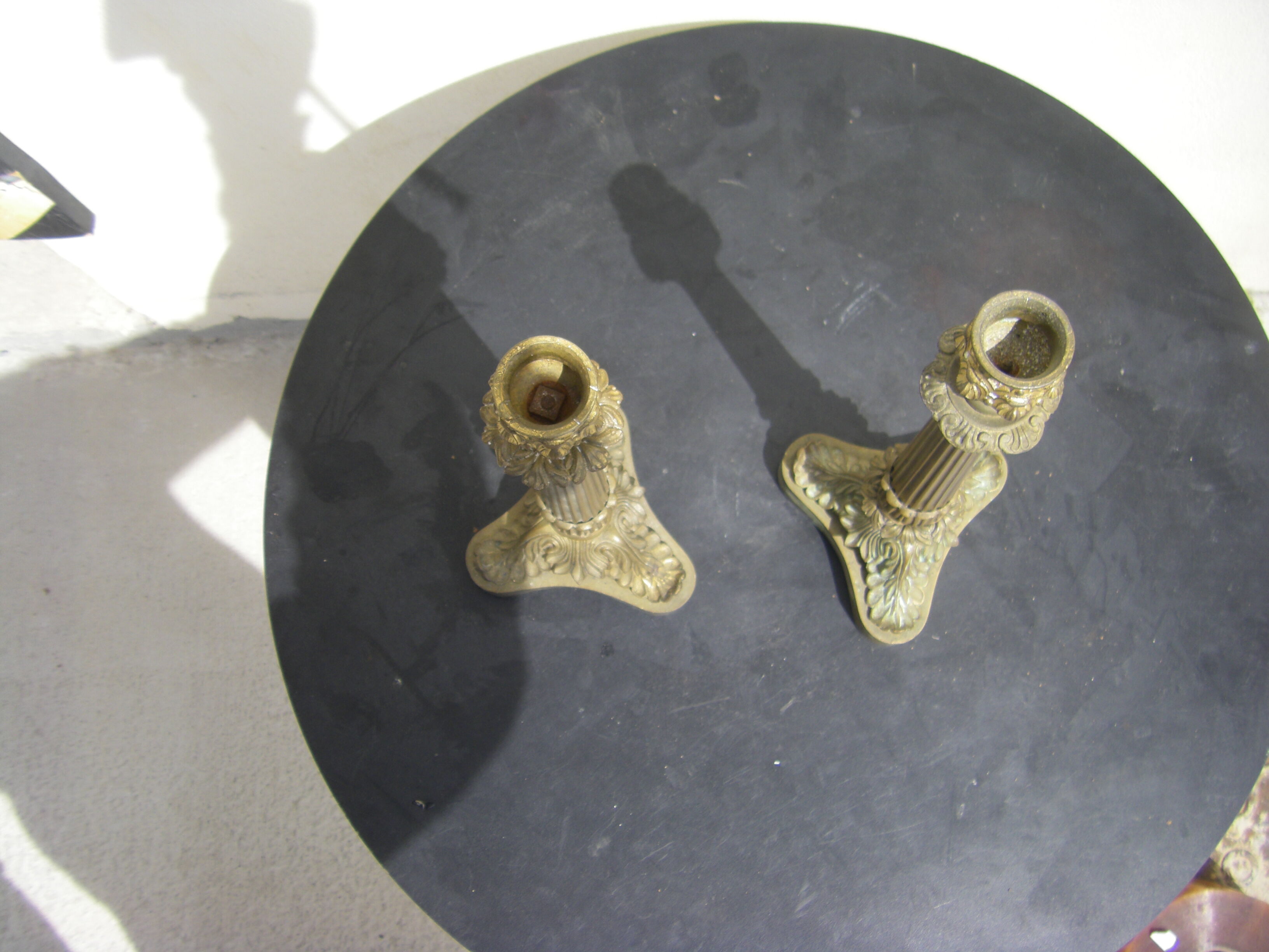 Pair of antique candle holders